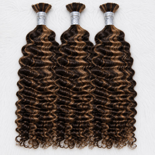 Vietnamese Curly 11A Bulk Human Hair for Braiding – #2/#27