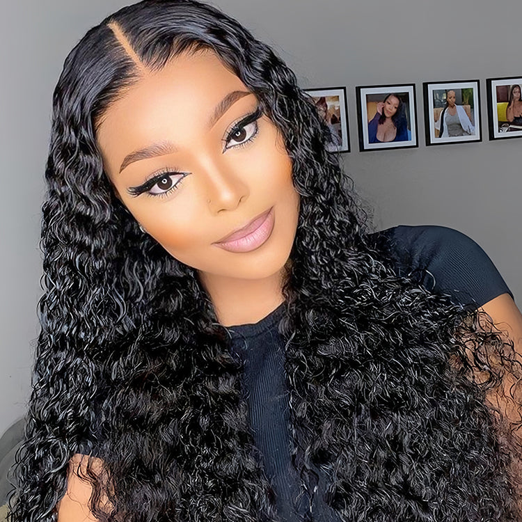 Deep Wave 13×4 Transparent Lace Virgin Human Hair Wigs 180