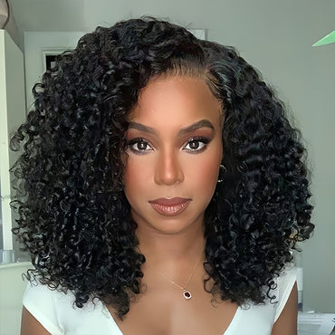 Eurasian Curly 13x4 Transparent Lace Virgin Hair Wigs