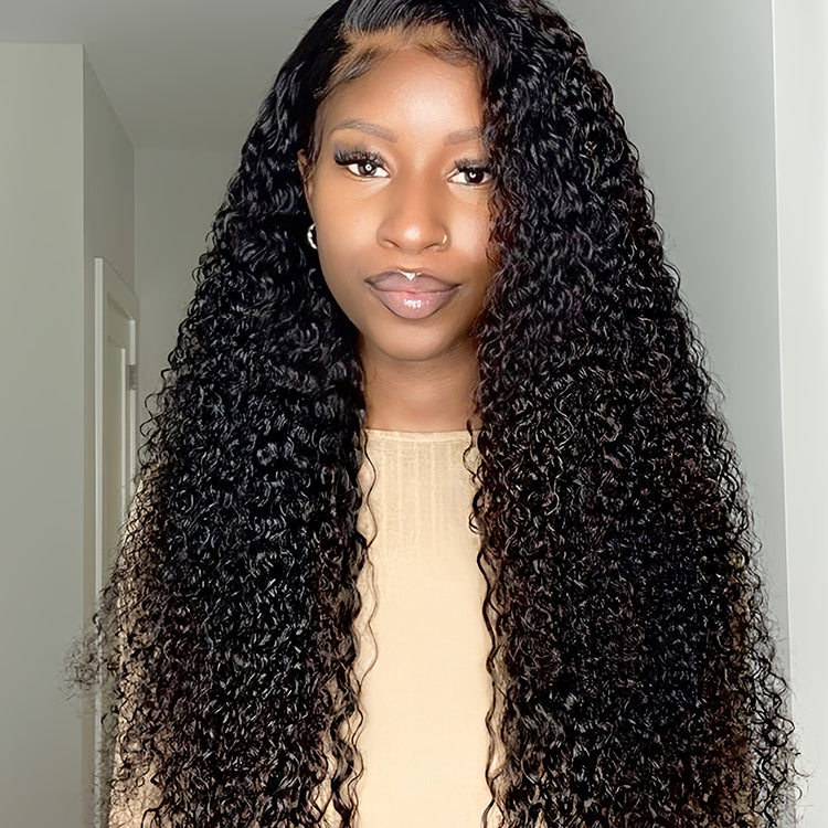 Jerry Curly 13x4 Transparent Lace Virgin Hair Wigs