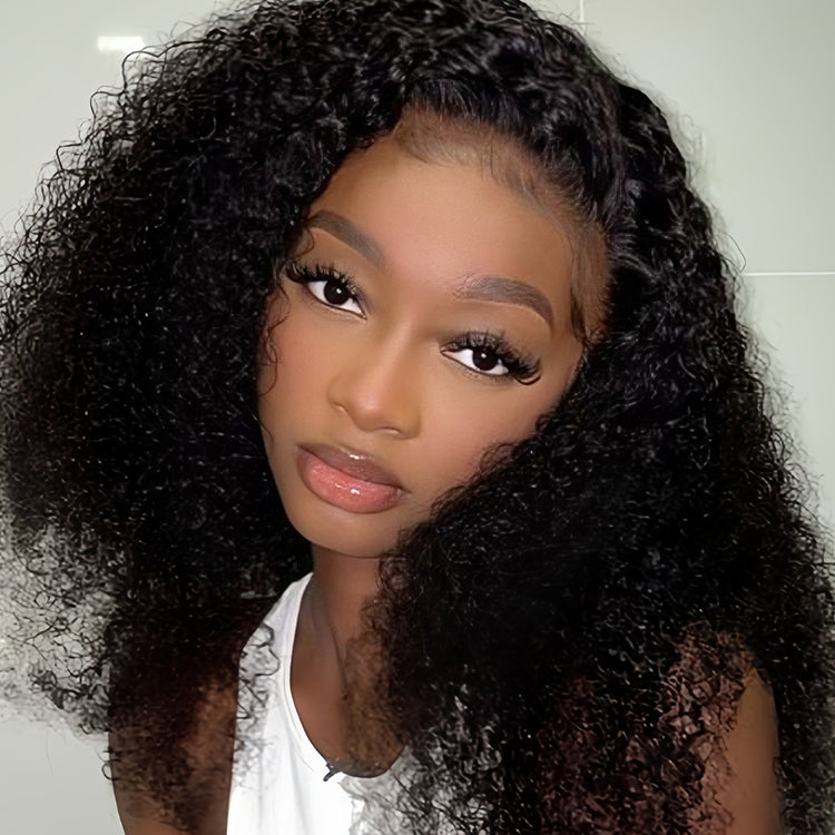 Kinky Curly 13x4 Transparent Lace Virgin Hair Wigs