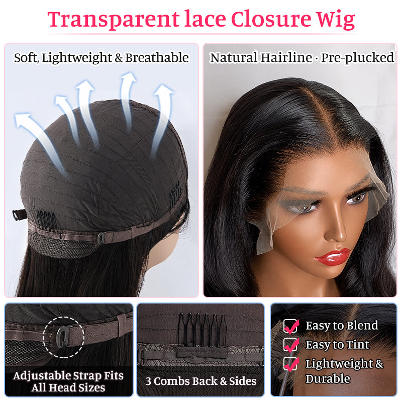 Water Wave 13x4 Transparent Lace Virgin Human Hair Wigs