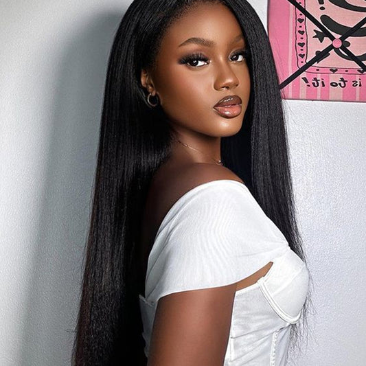 Yaki Straight 13x4 Transparent Lace Virgin Hair Wigs