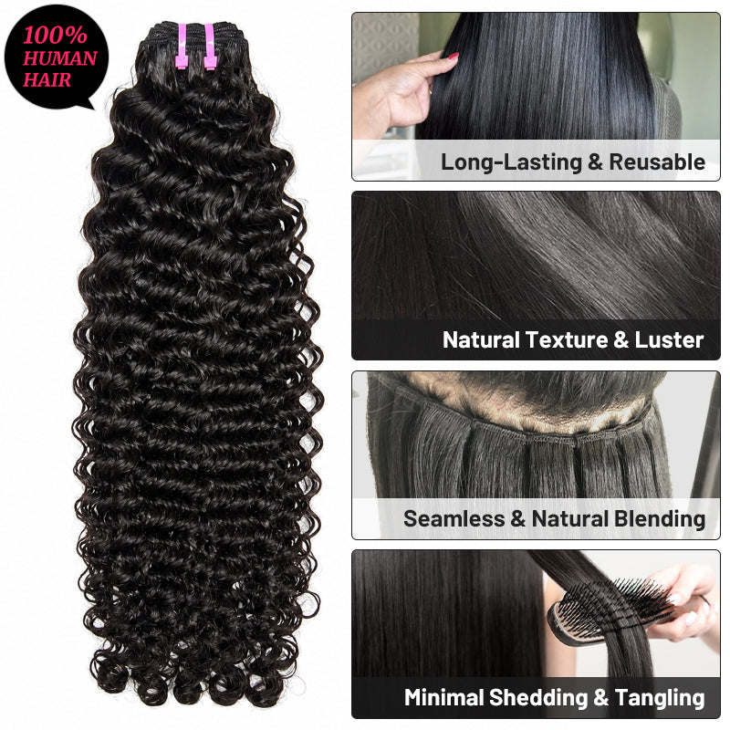 (3Bundles)Burmese Curly Virgin Hair Bundles