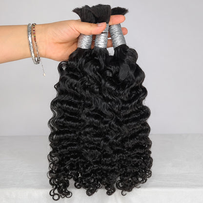 Indian Curly Bulk Human Hair for Braiding