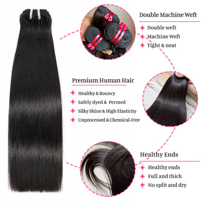 11A Single Drawn Straight Human Hair Bundles