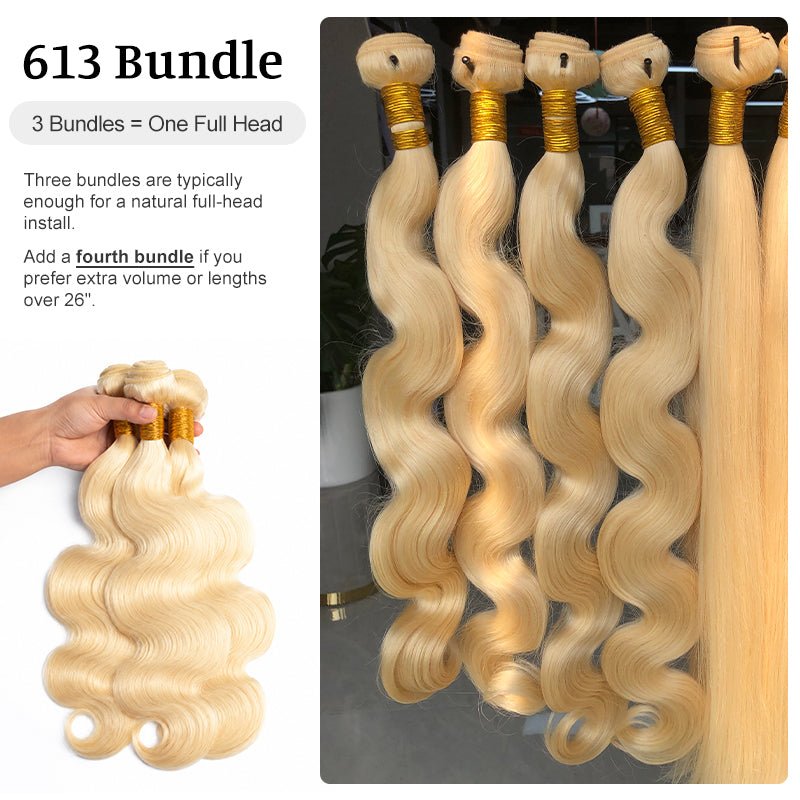 613 Body Wave Human Hair Bundles