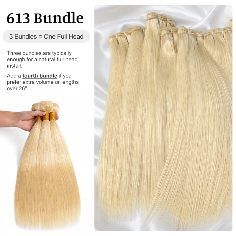 613 Straight Human Hair Bundles