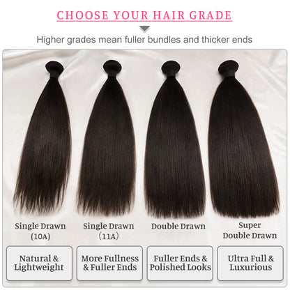 11A Single Drawn Straight Human Hair Bundles