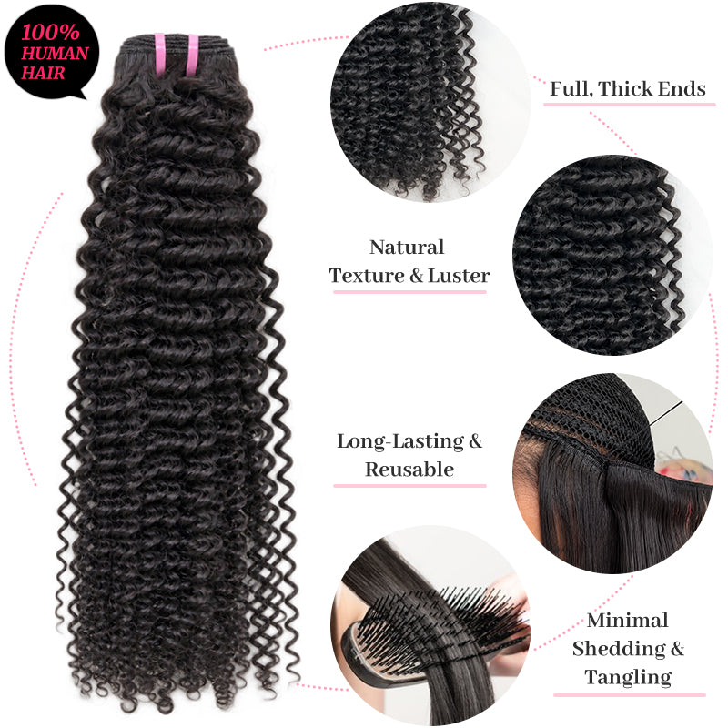 Deep Curly Virgin Hair Bundles Natural Color