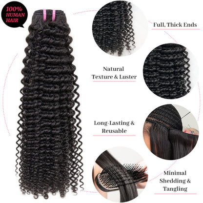 Deep Curly Virgin Hair Bundles Natural Color