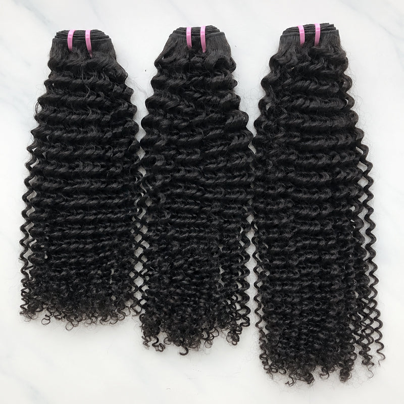 Deep Curly Virgin Hair Bundles Natural Color