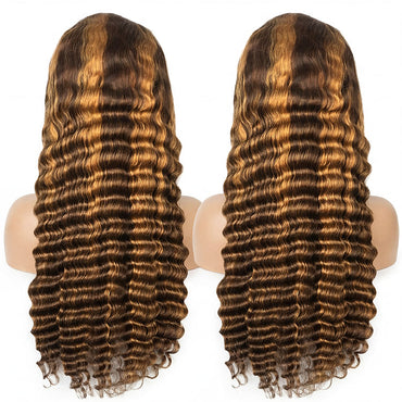 Transparent Lace 13*4 Full Frontal 180% Wig Color #1B/4/27