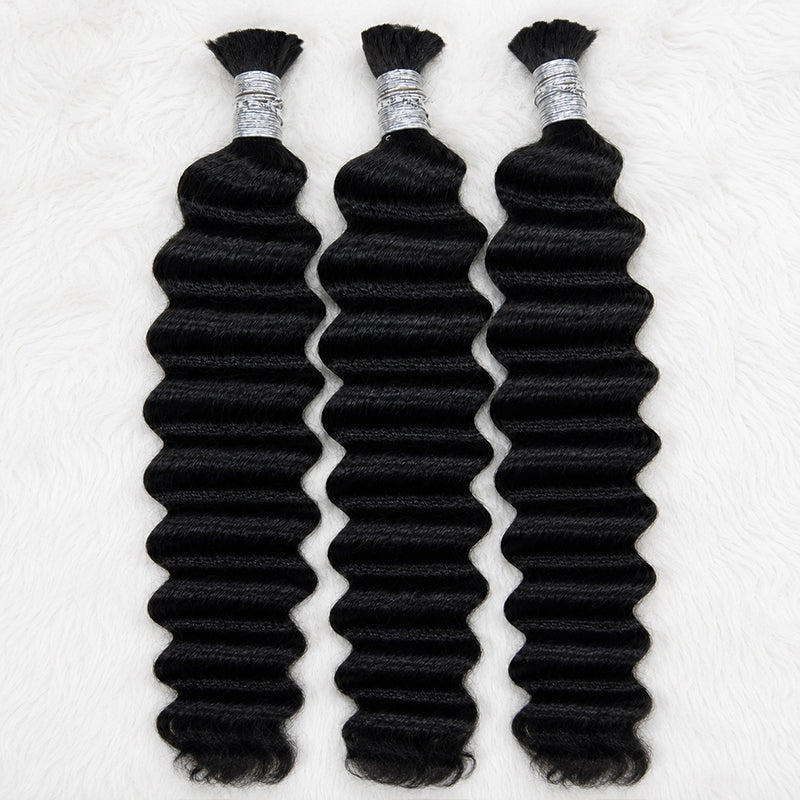 Deep Wave Bulk Human Hair for Braiding