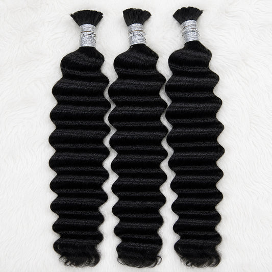 Deep Wave Bulk Human Hair for Braiding