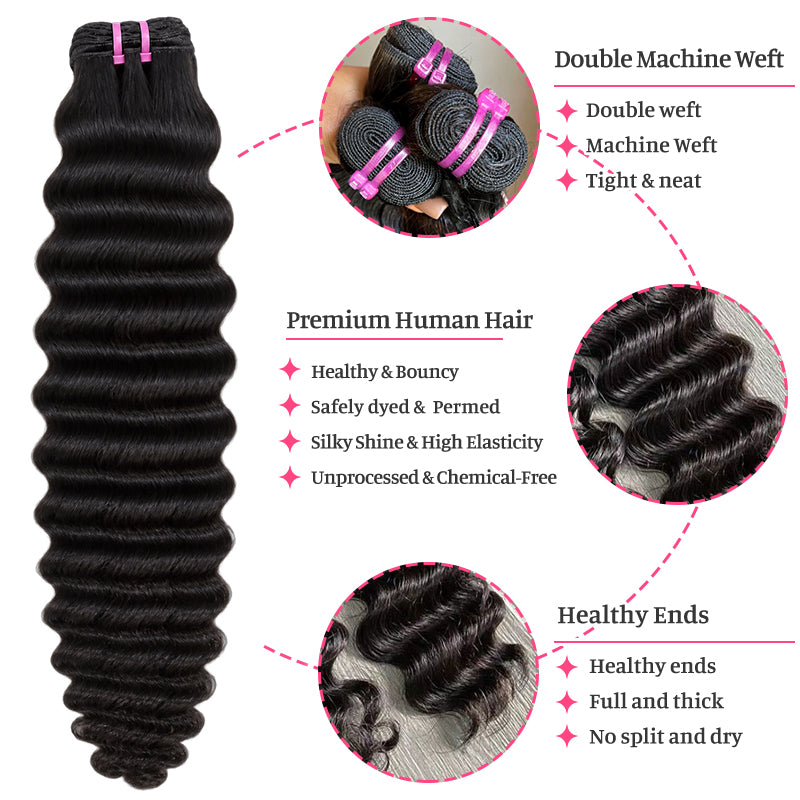 Deep Wave Virgin Hair Bundles