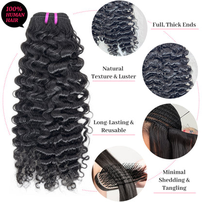 Indian Curly Virgin Hair Bundles Natural Black