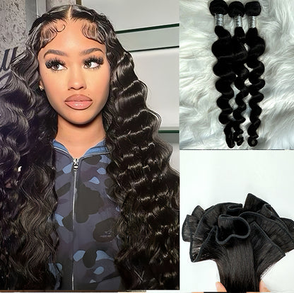(3Bundles)Loose Deep Wave Virgin Hair Bundles