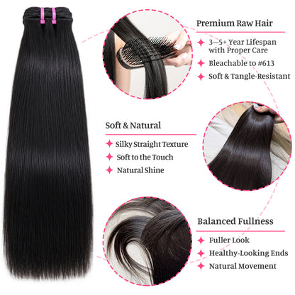 11A Raw Human Hair Single Drawn Straight Bundles