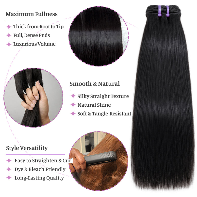 Super Double Drawn - Straight Human Hair Bundles