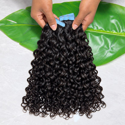 Water Wave Human Hair Tape-In Extensions