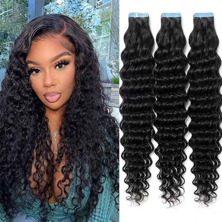 Water Wave Tape Ins Hair Extension