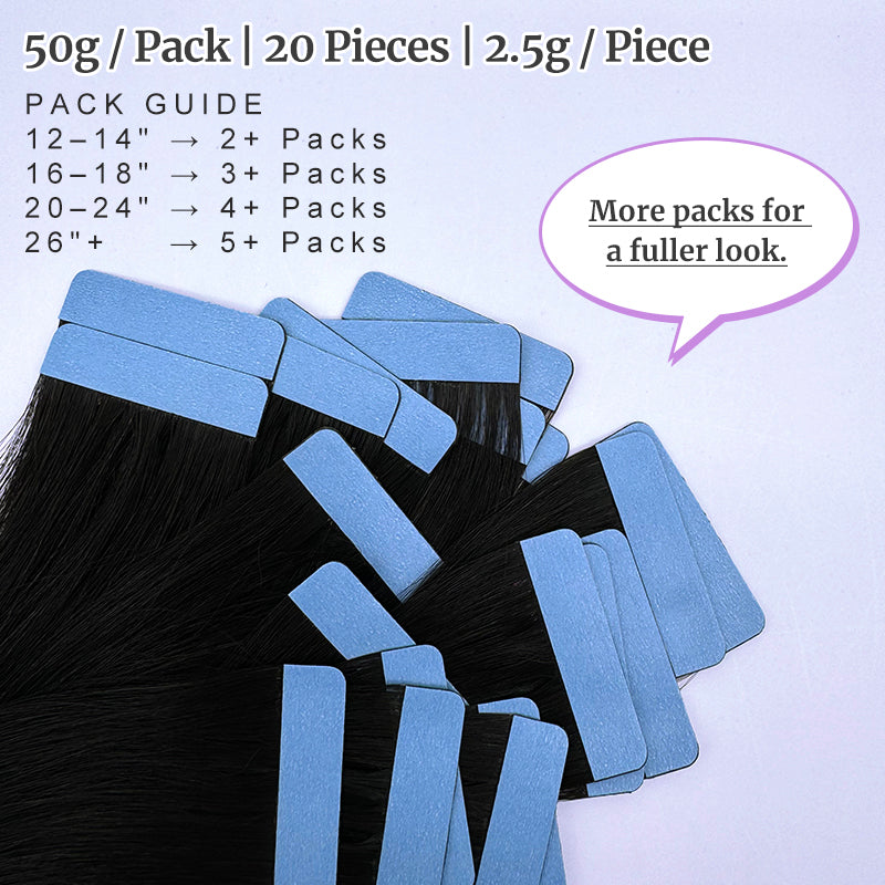 Natural Wave Human Hair Tape-In Extensions