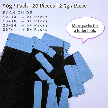 Natural Wave Human Hair Tape-In Extensions