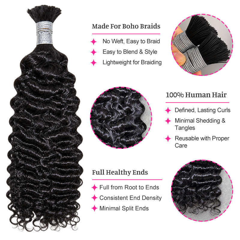 Vietnamese Curly Bulk Human Hair for Braiding