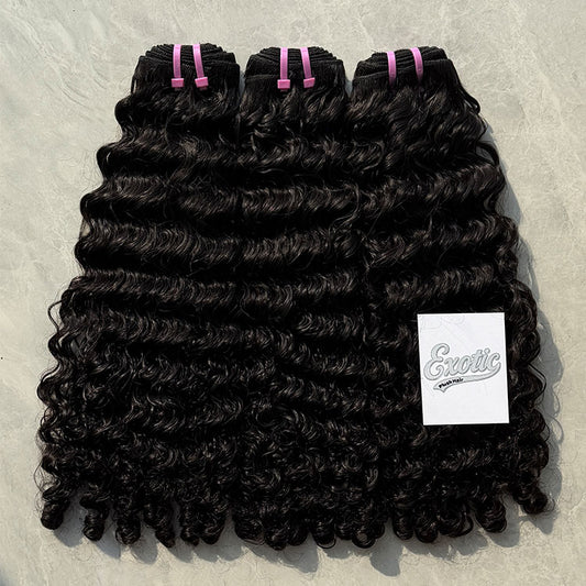 (3Bundles)Burmese Curly Virgin Hair Bundles