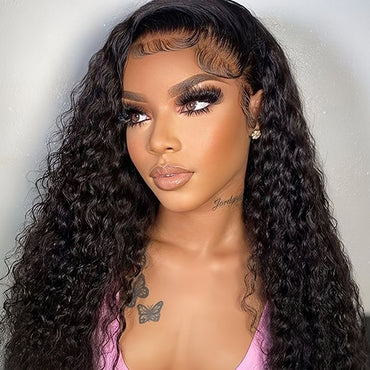 Deep Curly 13x4 Transparent Lace Virgin Hair Wigs