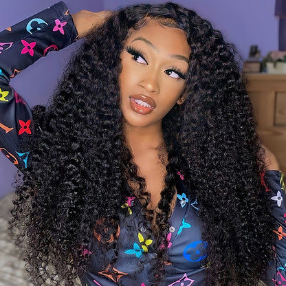 Jerry Curly 13x4 Transparent Lace Virgin Hair Wigs