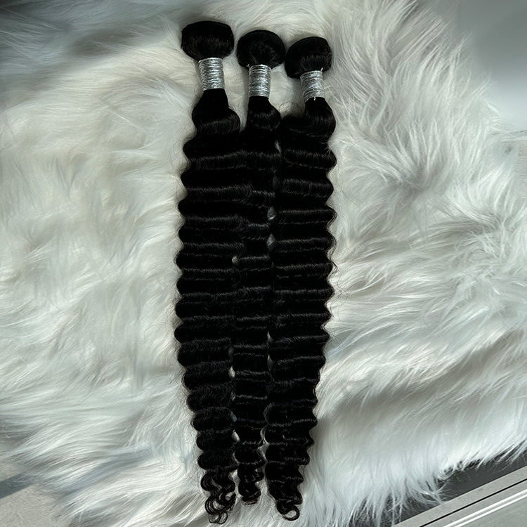 (3Bundles)Deep Wave Virgin Hair Bundles