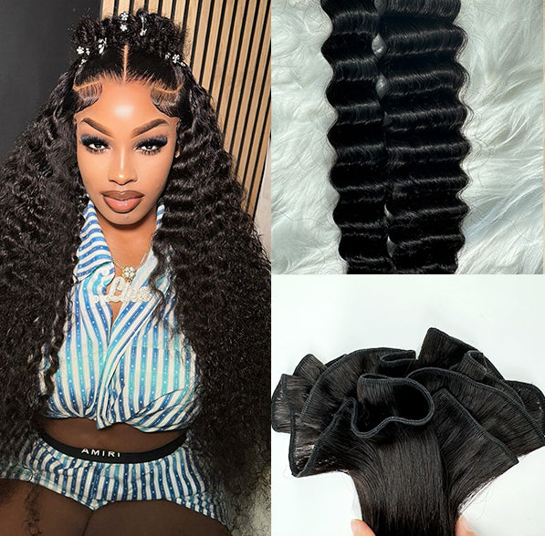 (3Bundles)Deep Wave Virgin Hair Bundles