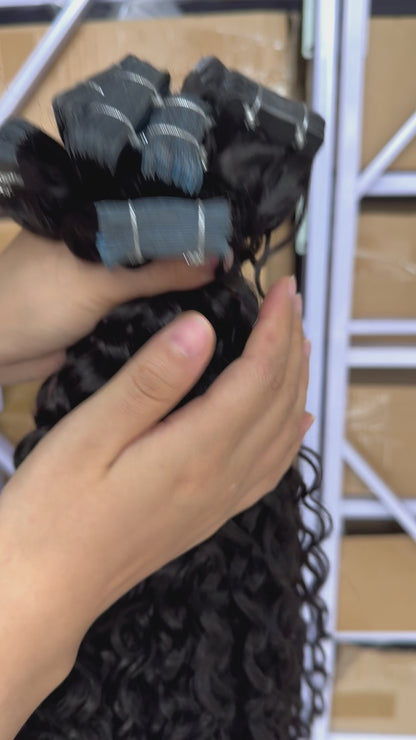 Water Wave Human Hair Tape-In Extensions