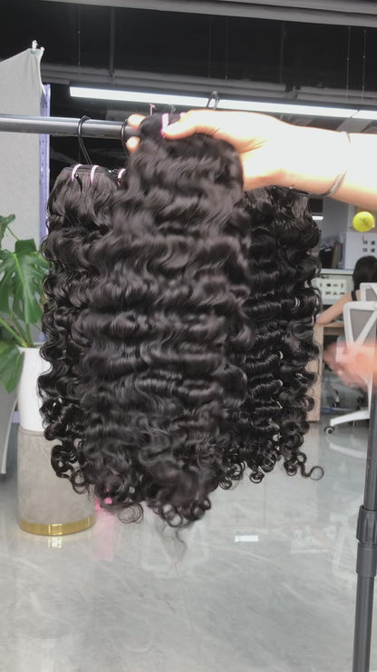 Indian Curly Virgin Hair Bundles Natural Black