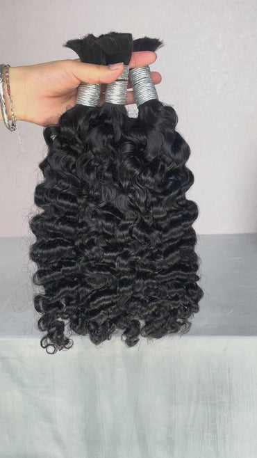 Indian Curly Bulk Human Hair for Braiding