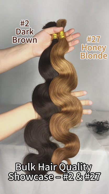 Vietnamese Curly 11A Bulk Human Hair for Braiding – #2/#27