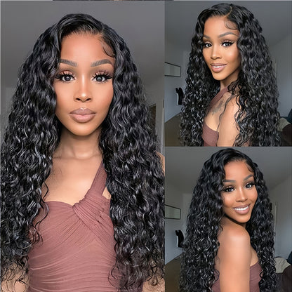 Water Wave 13x4 Transparent Lace Virgin Human Hair Wigs