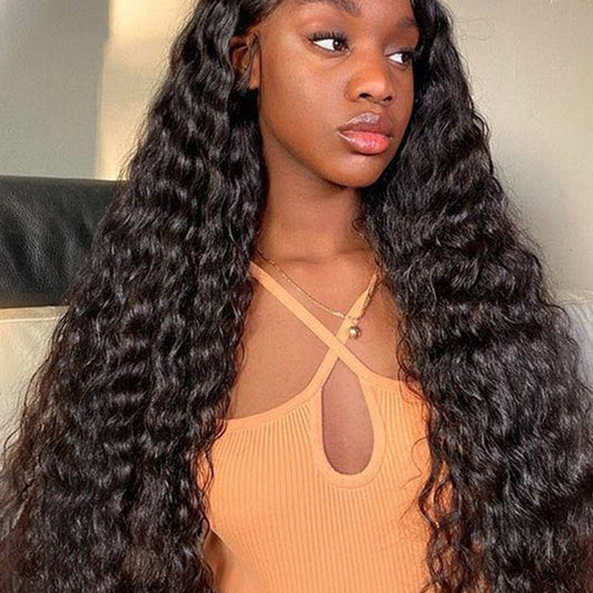 Water Curly 13x4 Transparent Lace Virgin Hair Wigs