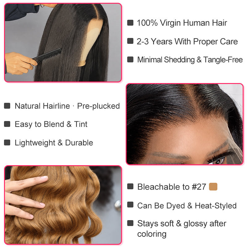 Water Wave 13x4 Transparent Lace Virgin Human Hair Wigs