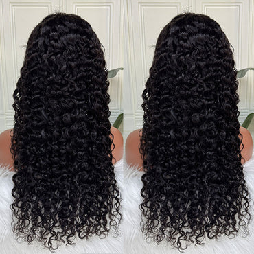 Water Wave 13*4 Transparent Lace Full Frontal Wig 180%