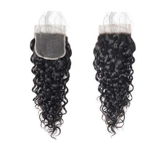 (3Bundles+4x4 Lace Closure)Water Wave Virgin Human Hair